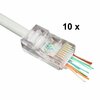 RJ45 connector Cat6 FTP Voor stugge en soepele kern, Doorsteekmontage 10 stuks