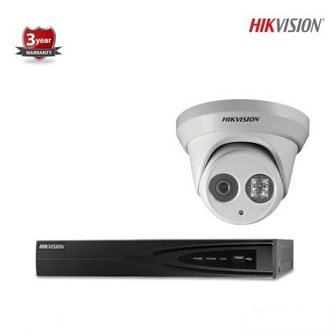 Hikvision IP kit 1x dome 4 megapixel camerabewaking set
