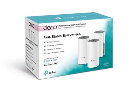 TP-Link Deco E4 (3-pack) | Dual-band WiFi 5 Mesh Router | Fast Ethernet | AC1200