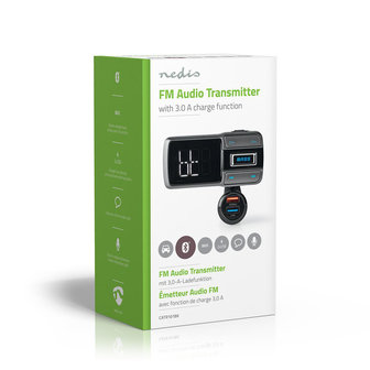 FM-Transmitter voor in de Auto | Bluetooth&reg; | Bass Boost | microSD-Kaartsleuf | Handsfree Bellen | Spraakbediening | 3,0 A / 2,4 A