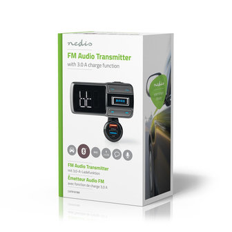 FM-Transmitter voor in de Auto | Bluetooth&reg; | Bass Boost | microSD-Kaartsleuf | Handsfree Bellen | Spraakbediening | 3,0 A / 2,4 A