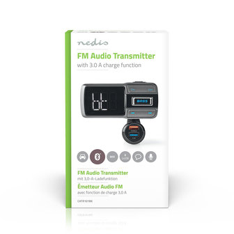 FM-Transmitter voor in de Auto | Bluetooth&reg; | Bass Boost | microSD-Kaartsleuf | Handsfree Bellen | Spraakbediening | 3,0 A / 2,4 A