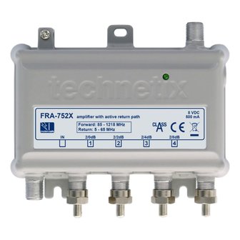  Technetix FRA-752X SHOP 4v0/2/4/8db versterker 1.2 GHz Ziggo
