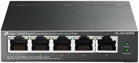 TP-LINK TL-SG105PE netwerk-switch Unmanaged L2 Gigabit Ethernet (10/100/1000) Power over Ethernet (PoE) Zwart
