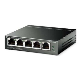 TP-Link TL-SG105PE | Managed Smart Switch | 5 Poorten | Gigabit Ethernet (10/100/1000 Mbps) | 4x PoE+