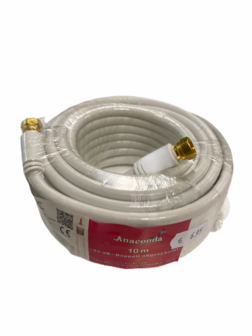 10 meter coax kabel met 2 f-connector stekkers