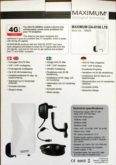 Maximum DA6100 LTE 4G ready DVB-T(2) DAB+ outdoor 20dB 