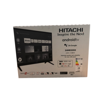 Hitachi 24HE2202 24 inch 61cm Smart AndroidTV Wifi Bluetooth HD LED DVB-S2/C/T2 - 12V en 220V - Chromecast ingebouwd