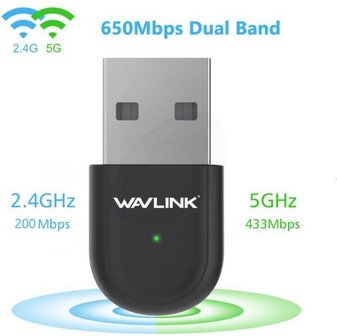  Wavlink AC650 Dual Band WiFi USB Adapter - Mini - Pocket WiFi USB Adapter - Windows - Mac OS X