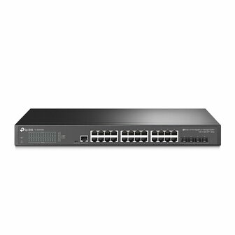 TP-Link TL-SG3428X | JetStream Managed L2+ Switch | 24 Poorten | Gigabit Ethernet (10/100/1000 Mbps) | 4x 10G SFP+ | Omada SDN | Rackmount | Zwart