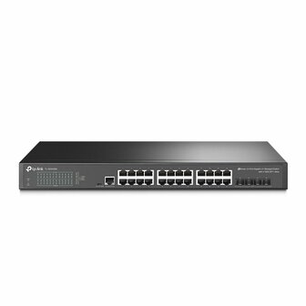 TP-Link TL-SG3428X | JetStream Managed L2+ Switch | 24 Poorten | Gigabit Ethernet (10/100/1000 Mbps) | 4x 10G SFP+ | Omada SDN | Rackmount | Zwart
