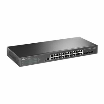 TP-Link TL-SG3428X | JetStream Managed L2+ Switch | 24 Poorten | Gigabit Ethernet (10/100/1000 Mbps) | 4x 10G SFP+ | Omada SDN | Rackmount | Zwart