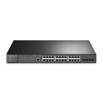 TP-Link TL-SG3428MP | JetStream Managed L2+ Switch | 28 Poorten | Gigabit Ethernet (10/100/1000 Mbps) | 24x PoE+ (384W) | 4x SFP | Omada SDN | Zwart