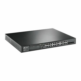 TP-Link TL-SG3428MP | JetStream Managed L2+ Switch | 28 Poorten | Gigabit Ethernet (10/100/1000 Mbps) | 24x PoE+ (384W) | 4x SFP | Omada SDN | Zwart