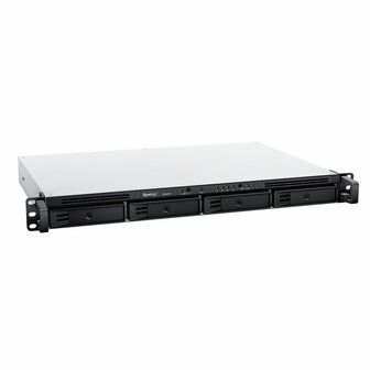 Synology RackStation RS422+ NAS | 4 Drive Bays | AMD Ryzen R1600 | 2x Gigabit Ethernet | 1U Rackmount | Zwart