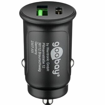 Goobay 48W Snelle Autolader met USB-C PD &amp; USB-A QC3.0 - Zwart 