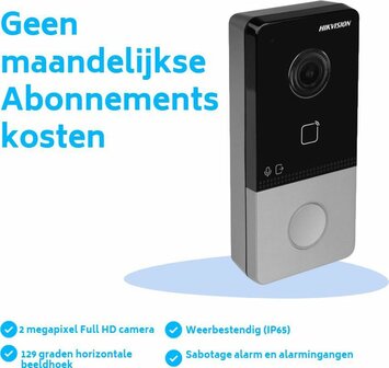 Hikvision 2MP IP PoE/WiFi video deurbel (DS-KV6113-WPE1)