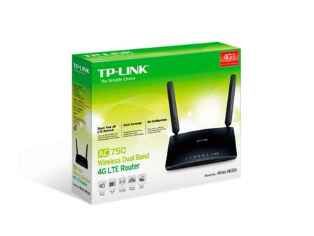TP-LINK Archer MR200 draadloze router Fast Ethernet Dual-band (2.4 GHz / 5 GHz) 3G 4G Zwart