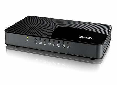 Zyxel GS-108S v2 | Unmanaged Switch | 8 Poorten | Gigabit Ethernet (10/100/1000 Mbps) | Zwart