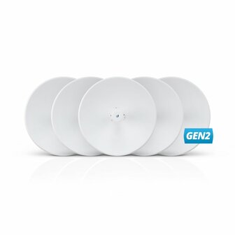 Ubiquiti PowerBeam AC Gen2 5GHz | Netwerkrepeater (5 stuks) | 400 Mbit/s | Wit