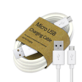 GrabNGo Laadkabel Micro-USB - 2mtr - wit