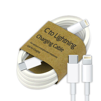 GrabNGo Laadkabel USB-C 8pins - 2mtr - wit 