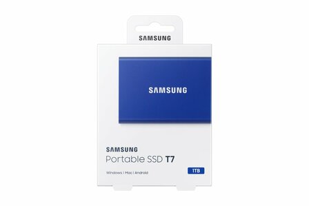 Samsung T7 | Externe SSD | 1TB | USB 3.2 Gen2 | 1.050MB/s Lezen | 1.000MB/s Schrijven | Blauw