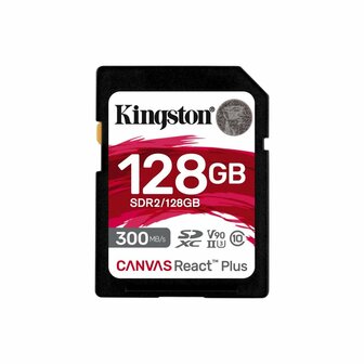 Kingston Canvas React Plus | SDXC | 128GB | Class 10 | UHS-II U3 | V90