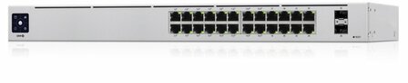 Ubiquiti UniFi 24-Port PoE | Managed L2/L3 Switch | 24 Poorten | Gigabit Ethernet (10/100/1000 Mbps) | PoE | 1U Rackmount | Zilver