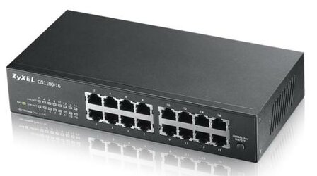 Zyxel GS1100-16 | Unmanaged Switch | 16-poorts Gigabit Ethernet | Zwart