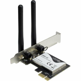 Inter-Tech DMG-32 | Interne WLAN-adapter | PCIe x1 | Wi-Fi 5 (802.11ac) | Dual-band 2,4 &amp; 5 GHz | 650 Mbps | 2x 2dBi antennes