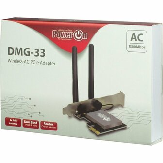 Inter-Tech DMG-33 | Wi-Fi 5 PCIe Adapter | Dual-band (2,4 GHz / 5 GHz) | 1300 Mbps | PCIe x1