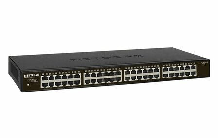 NETGEAR GS348 Unmanaged Gigabit Ethernet Switch | 48 Poorten | 1U Rackmount