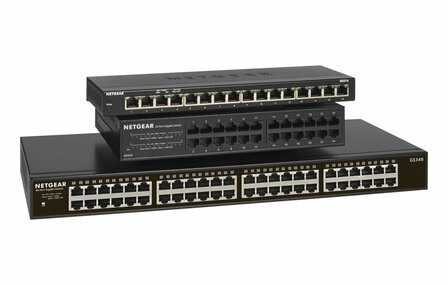 NETGEAR GS348 Unmanaged Gigabit Ethernet Switch | 48 Poorten | 1U Rackmount