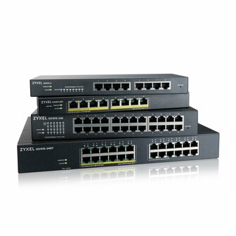 Zyxel GS1915-24EP | Managed L2 Switch | 24 Poorten | Gigabit Ethernet (10/100/1000 Mbps) | PoE | 1U Rackmount