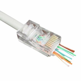 RJ45 connector Cat6 FTP Voor stugge en soepele kern, Doorsteekmontage 10 stuks