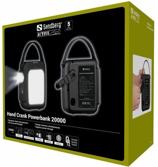 Sandberg Hand Crank Powerbank 20000