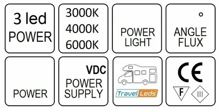Travelleds opb spot Ch flex led 3K+5K 315mm switch/usb