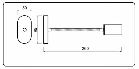 Travelleds opb spot Zw flex led 5K 260mm opaal switch/usb