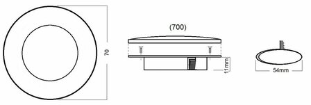  Travelleds inb spot Ch 70mm 6+6 Leds 3K+6K schroef