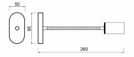 Travelleds opb spot Ch flex led 5K 260mm opaal switch/usb
