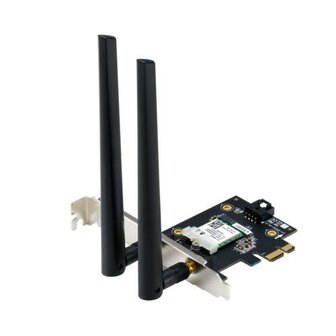 ASUS PCE-AXE5400 Interne WLAN-kaart | Wi-Fi 6E (802.11ax) | 2402 Mbit/s | Tri-band (2,4 GHz / 5 GHz / 6 GHz) | Bluetooth 5.2