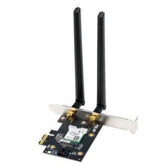 ASUS PCE-AXE5400 Interne WLAN-kaart | Wi-Fi 6E (802.11ax) | 2402 Mbit/s | Tri-band (2,4 GHz / 5 GHz / 6 GHz) | Bluetooth 5.2