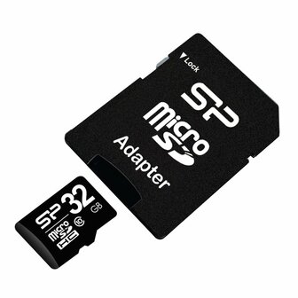Silicon Power Elite | MicroSDHC | 32GB | Class 10 | UHS-I U1 | Inclusief SD-adapter | Zwart