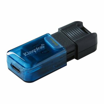 Kingston Technology DataTraveler 80 USB flash drive 64 GB USB Type-C 3.2 Gen 1 (3.1 Gen 1) Zwart, Blauw