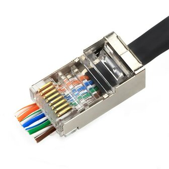 Cat6 RJ45 Stekkers met doorsteek - 10 stuks - metaal afgeschermd