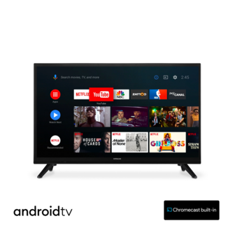 Hitachi 24HE2202 24 inch 61cm Smart AndroidTV Wifi Bluetooth HD LED DVB-S2/C/T2 - 12V en 220V - Chromecast ingebouwd