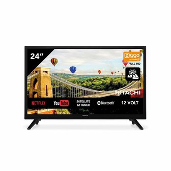 Hitachi 24HE2202 24 inch 61cm Smart AndroidTV Wifi Bluetooth HD LED DVB-S2/C/T2 - 12V en 220V - Chromecast ingebouwd