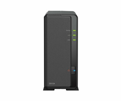 Synology DiskStation DS124 NAS | 1 Drive Bay | 1x Gigabit Ethernet | Zwart
