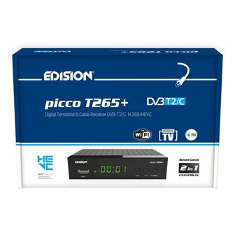 Edision Picco Pro T265 LED DVB-T2/C H.265 FTA Ziggo/KPN